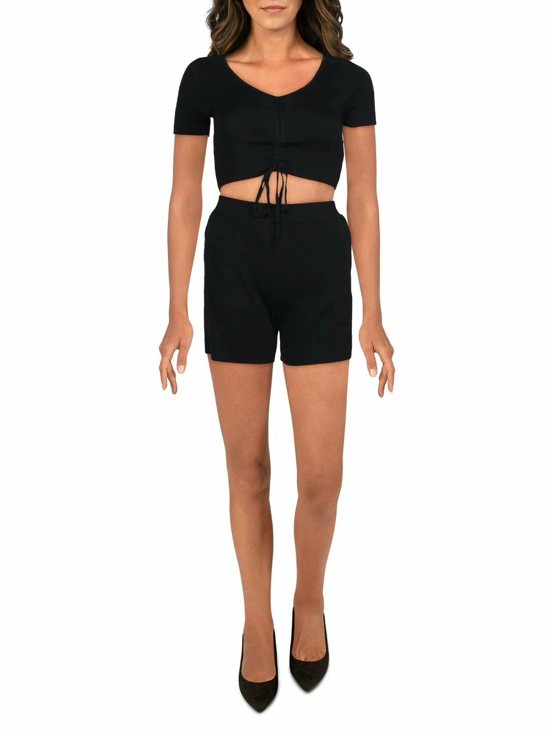 Cheap β€οΈ Madden Girl π© Womens 2PC V-Neck Short Outfit π 5 Cheap β€οΈ Madden Girl π© Womens 2PC V-Neck Short Outfit π - Image 3