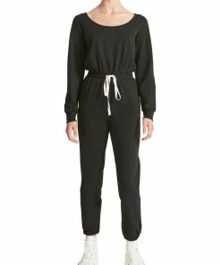 Best Pirce ❤️ Madden Girl 👩 Womens Drawstring Ribbed Cuffs Jumpsuit 🎉