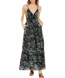Cheapest ❤️ women Celina Moon Sleeveless Tie Front Maxi 👗 Dress 😀