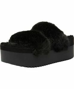 Discount 😀 Madden Girl Furbeee 👩 Womens Slip On Slide Platform 🩴 Sandals ❤️