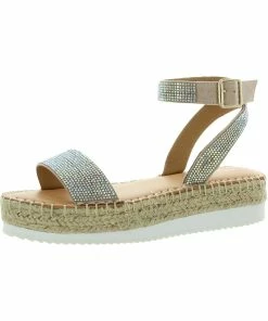 New ⌛ Madden Girl Blossum 👩 Womens Rhinestone 👗 Dressy Flatform 🩴 Sandals 💯