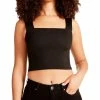 Flash Sale ⌛ Madden Girl 👩 Womens Cross Back Fitted Crop Top 🔔