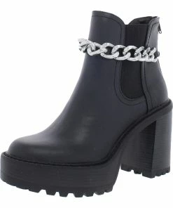 Buy 🎉 Madden Girl Kamora 👩 Womens Faux Leather Chain Chelsea 🥾 Boots 🥰