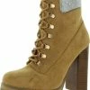 Cheap 😍 Madden Girl Train-R 👩 Womens Faux Suede Rhinestone Combat & Lace-up 🥾 Boots 🎉
