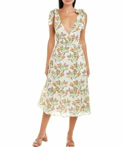 Budget 😉 women Celina Moon Tie-Shoulder Midi 👗 Dress ⌛