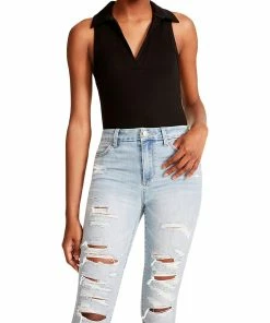 Best Pirce 👏 Madden Girl 👩 Womens Ribbed Sleeveless Bodysuit 👍