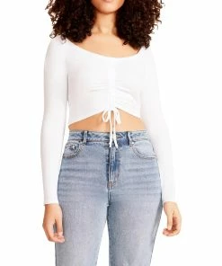 Celina Moon Shop 39 Top 10 🛒 Madden Girl Juniors 👩 Womens Ribbed Ruched Crop Top 🌟
