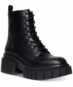 Wholesale ✨ Madden Girl Philly 👩 Womens Faux Leather Lug Sole Combat & Lace-up 🥾 Boots 🥰