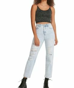 Budget 🧨 Madden Girl Juniors 👩 Womens Destroyed Dad Straight Leg 👖 Jeans 😉