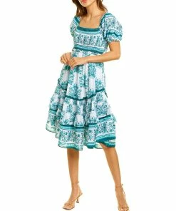 Celina Moon Shop 7 Top 10 ✔️ women Celina Moon Smocked Midi 👗 Dress 💯