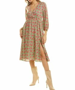 Budget ⌛ women Celina Moon Wrap Midi 👗 Dress 🧨