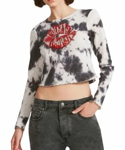 Celina Moon Shop 42 Outlet ✔️ Madden Girl 👩 Womens Cropped Tie-Die Graphic T-Shirt ❤️