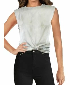 Wholesale 🧨 Madden Girl 👩 Womens Tie-Dye Knot Front Casual Top 🎁