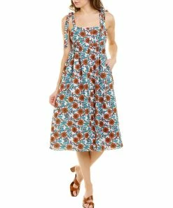 Top 10 🔔 women Celina Moon Tie Shoulder Sleeveless Midi 👗 Dress 🌟